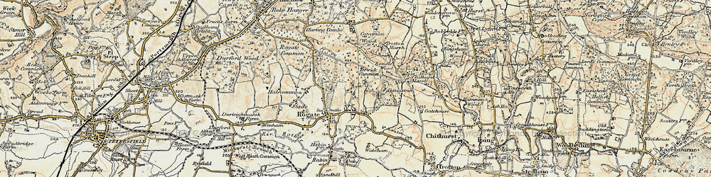 Old map of Fyning in 1897-1900