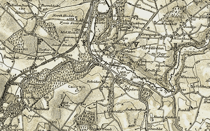 Old map of Fyvie in 1909-1910