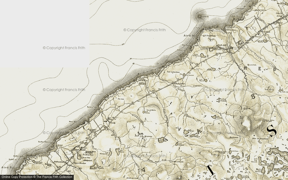 Old Map of Gabhsann bho Dheas, 1911 in 1911