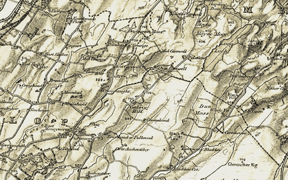 Old map of Gabroc Hill in 1905-1906