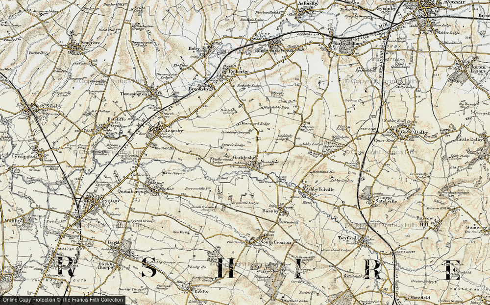 Old Map of Gaddesby, 1902-1903 in 1902-1903