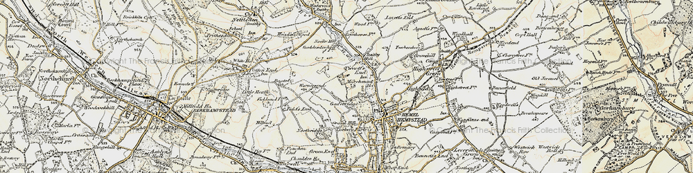 Old map of Gadebridge in 1898