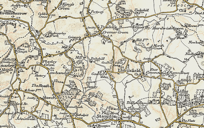 Old map of Gadfield Elm in 1899-1900