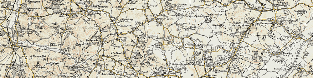 Old map of Gadfield Elm in 1899-1900