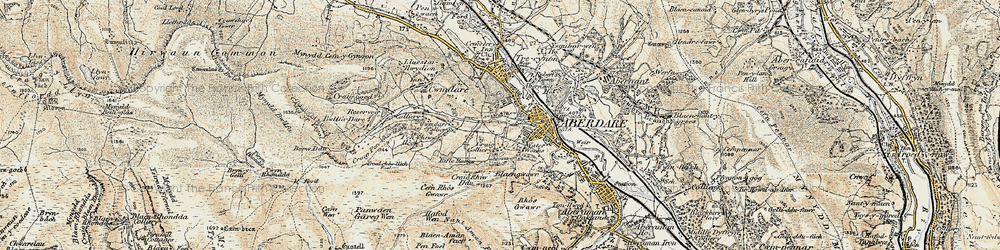 Old map of Gadlys in 1899-1900