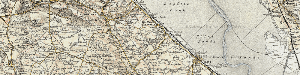 Old map of Gadlys in 1902-1903