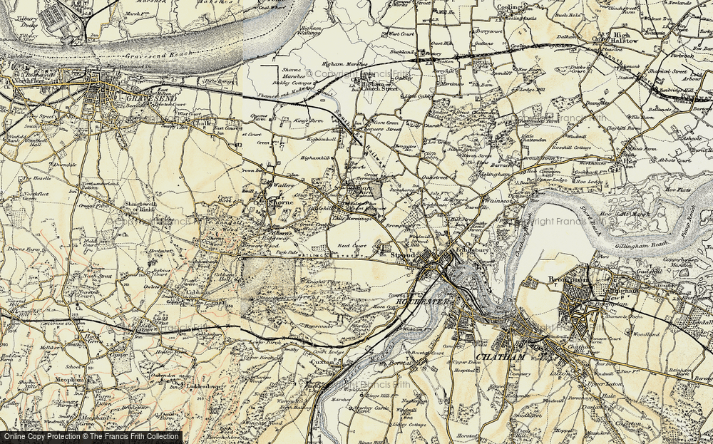 Old Map of Gadshill, 1897-1898 in 1897-1898