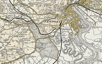 Old map of Gaer in 1899-1900