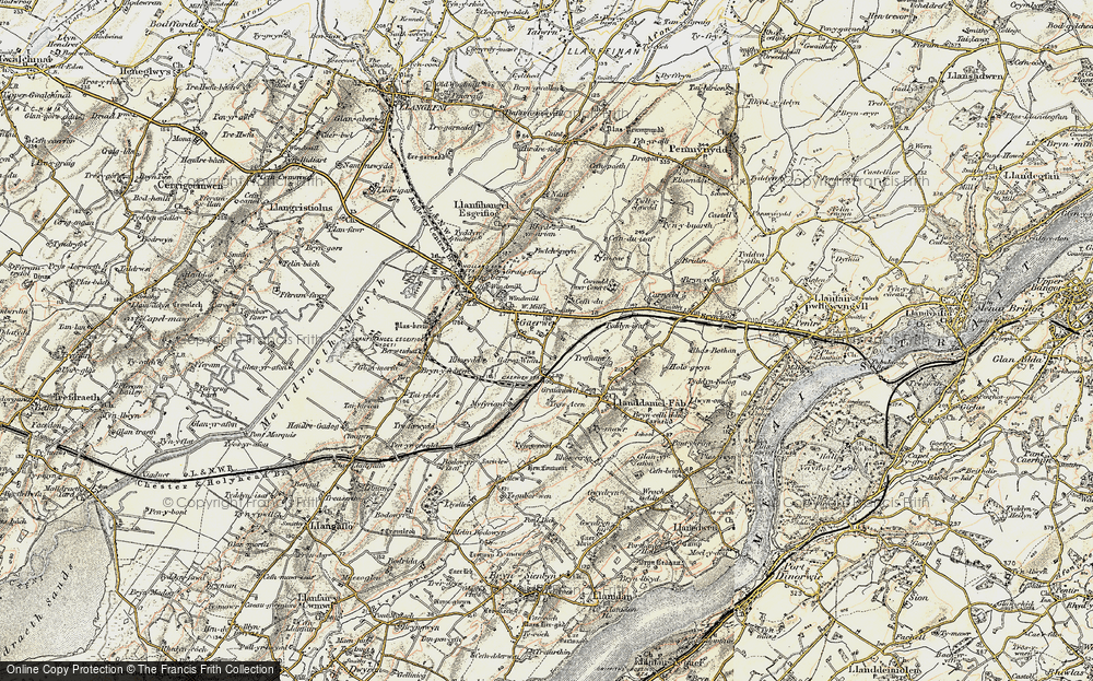 Old Map of Historic Map covering Ynys Acen in 1903-1910