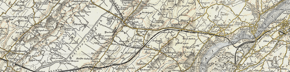 Old map of Gaerwen in 1903-1910