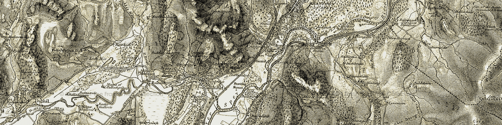 Old map of Wester Craggan in 1908-1911