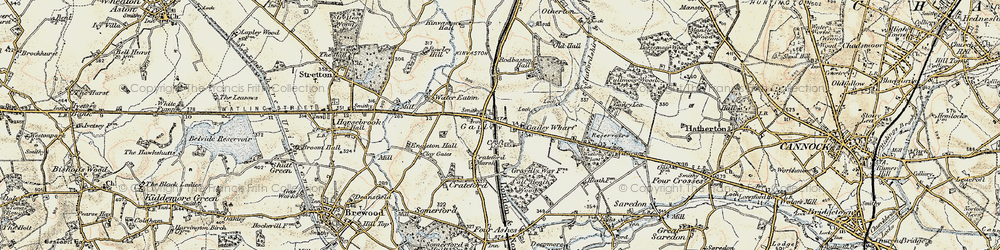 Old map of Gailey in 1902