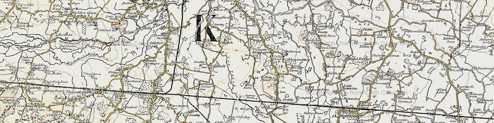 Old map of Gain Hill in 1897-1898
