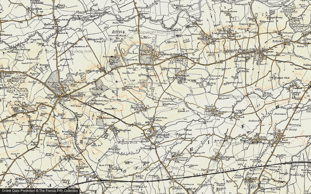 Old Map of Historic Map covering Woodlands in 1897-1899