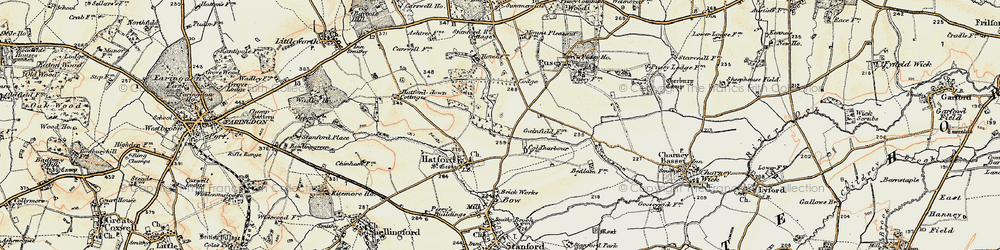 Old map of Buckland Warren in 1897-1899