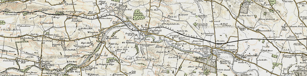 Old map of Barforth Grange in 1903-1904