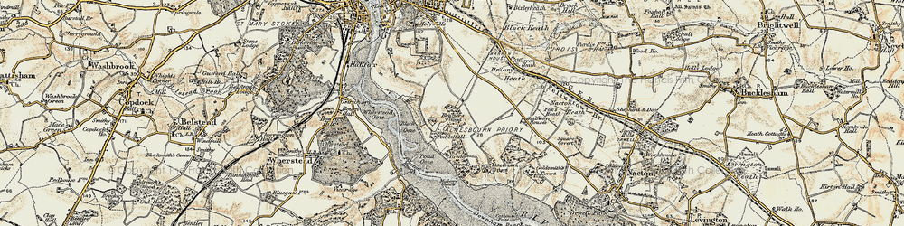 Old map of Bridge Wood in 1898-1901