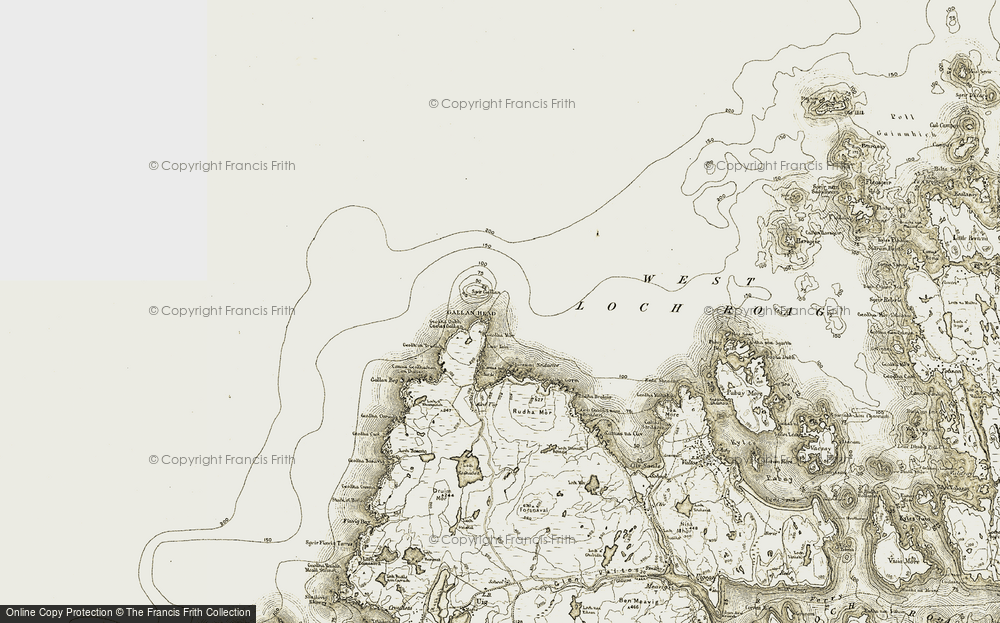 Old Map of Gallan Head, 1911 in 1911