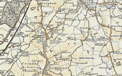 Old map of Galleywood in 1898