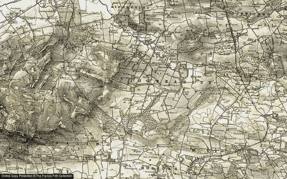 Old Map of Gallowfauld, 1907-1908 in 1907-1908