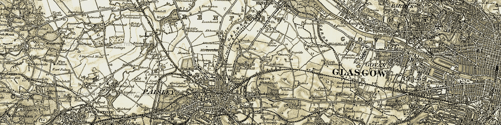 Old map of Gallowhill in 1905