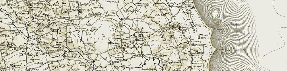 Old map of Artlaw in 1909-1910