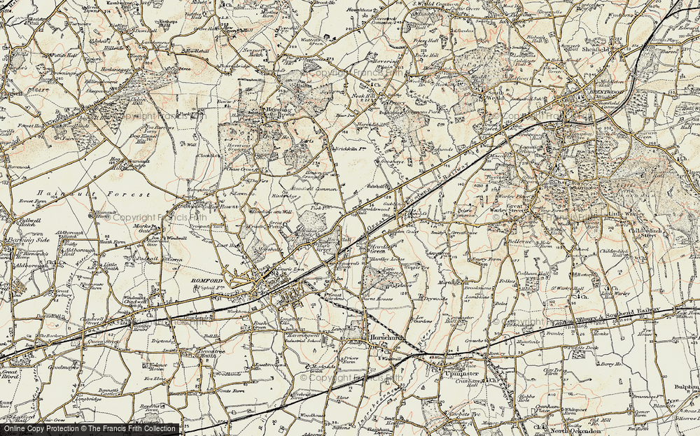 Old Map of Gallows Corner, 1898 in 1898