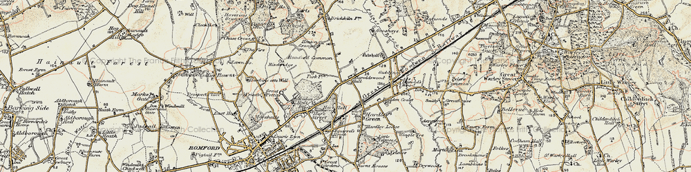 Old map of Gallows Corner in 1898