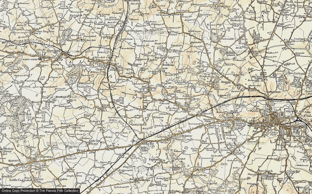 Old Map of Gallows Green, 1898-1899 in 1898-1899
