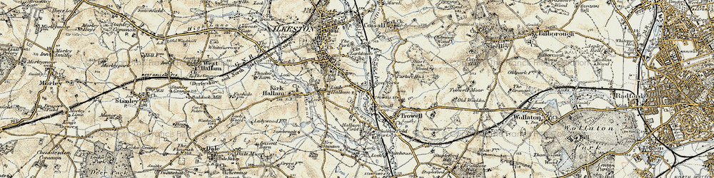 Old map of Gallows Inn in 1902-1903
