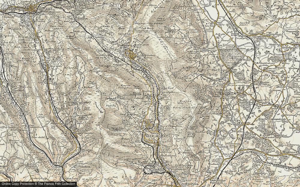 Old Map of Historic Map covering Blaenmelyn in 1899-1900