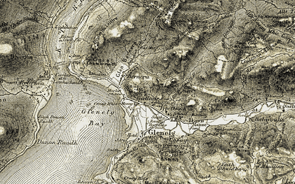 Old map of Abhainn Eilg in 1908-1909