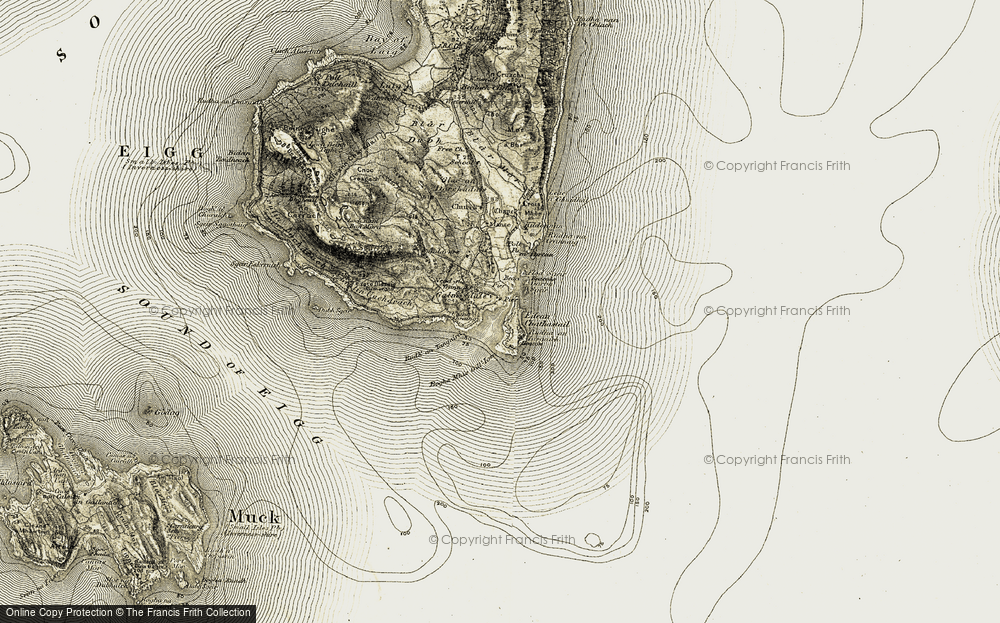 Old Map of Historic Map covering Bogha Mhic Gill'-Iosa in 1906-1908