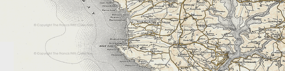 Old map of Galmpton in 1899-1900