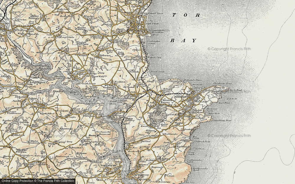 Old Map of Historic Map covering Brim Hill in 1899