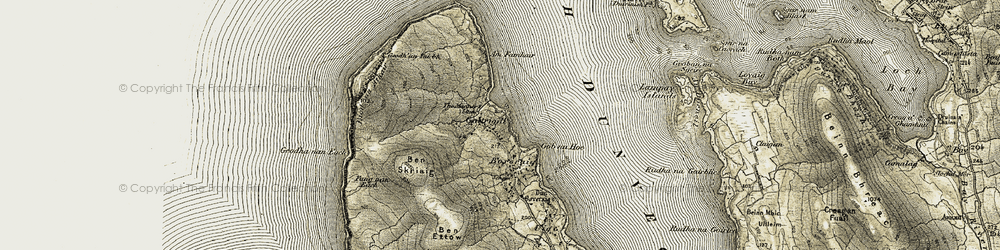 Old map of Am Famhair (Natural Arch) in 1908-1911