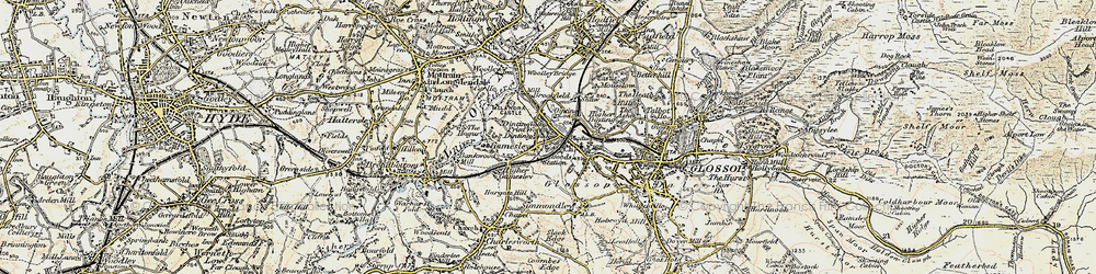 Old map of Gamesley in 1903