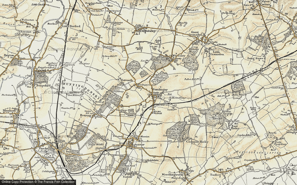 Old Map of Gamlingay, 1898-1901 in 1898-1901