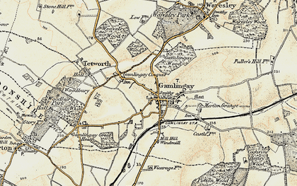 Old map of Gamlingay in 1898-1901
