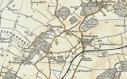 Old map of Gamlingay Cinques in 1898-1901
