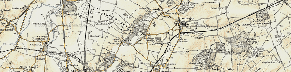 Old map of Gamlingay Great Heath in 1898-1901