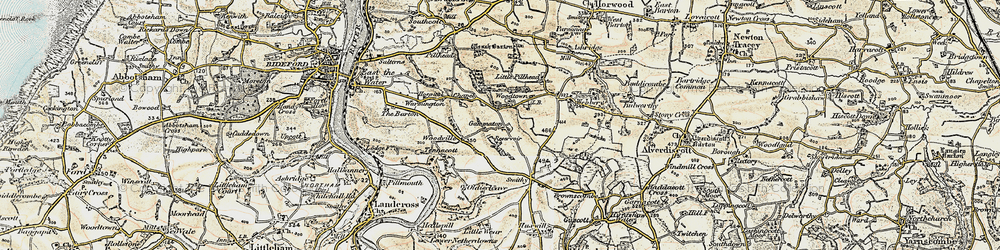 Old map of Gammaton in 1900
