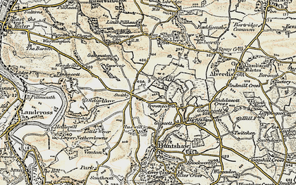 Old map of Gammaton Moor in 1900