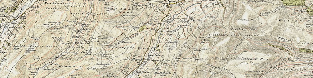 Old map of Gammersgill in 1903-1904