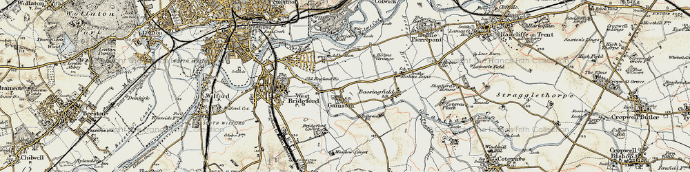 Old map of Gamston in 1902-1903