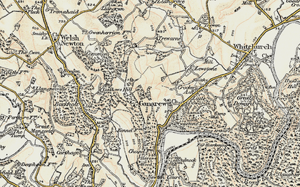 Old map of Ganarew in 1899-1900
