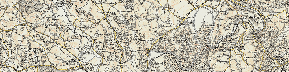 Old map of Ganarew in 1899-1900