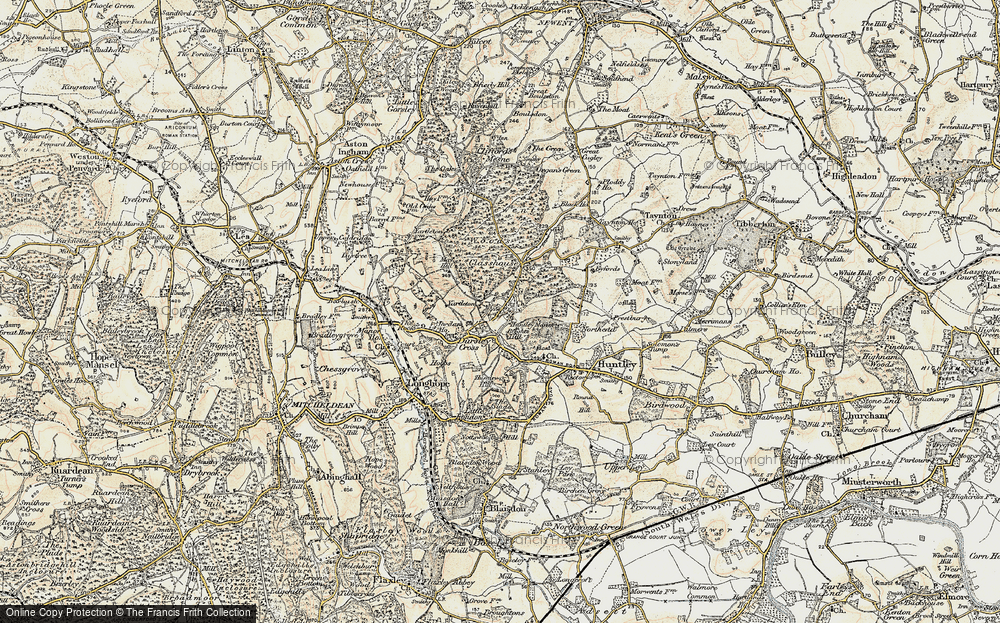 Old Map of Historic Map covering Brights Hill in 1899-1900