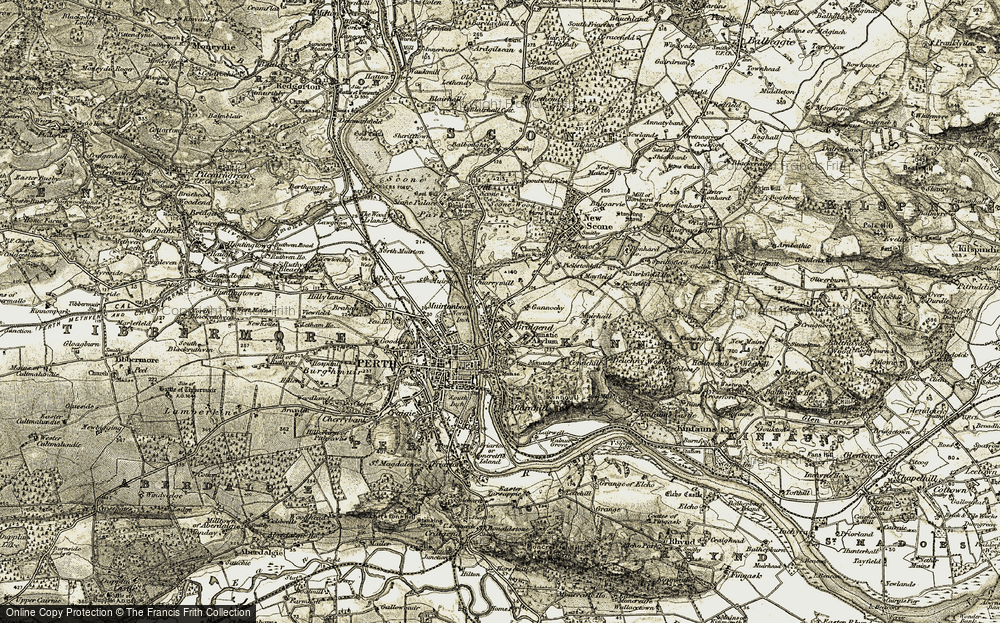 Old Map of Gannochy, 1906-1908 in 1906-1908