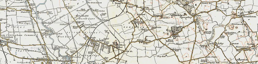 Old map of Ganstead in 1903-1908